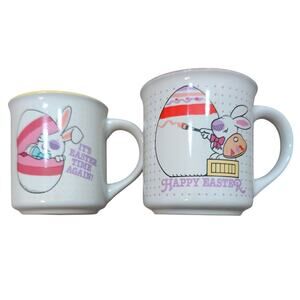 Vintage Kersten Bros Easter Bunny Coffee Mugs, 1985